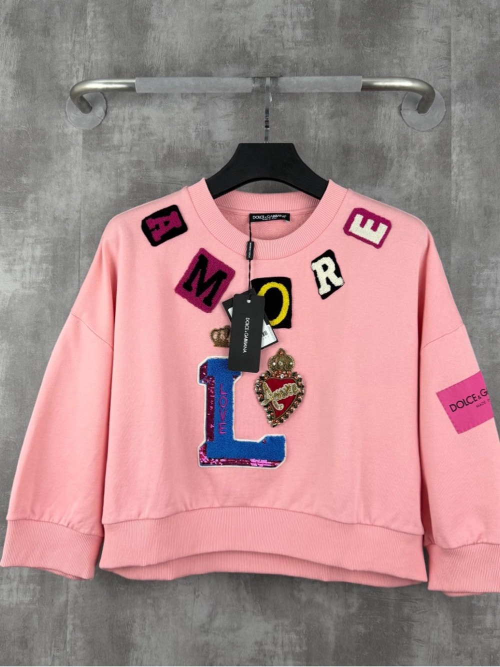 🚩steal Dolce & Gabbana Soft Pink Care-Label Knit Top
